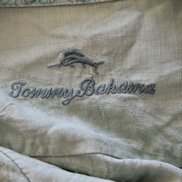 Tommy Bahama Men's Silk Green Aloha Button-down shirt size L - Picture 5 of 5